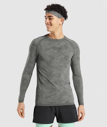 Long Sleeve Męskie Gymshark Gymshark//Steve Cook Seamless Szare | PL 3701VRW